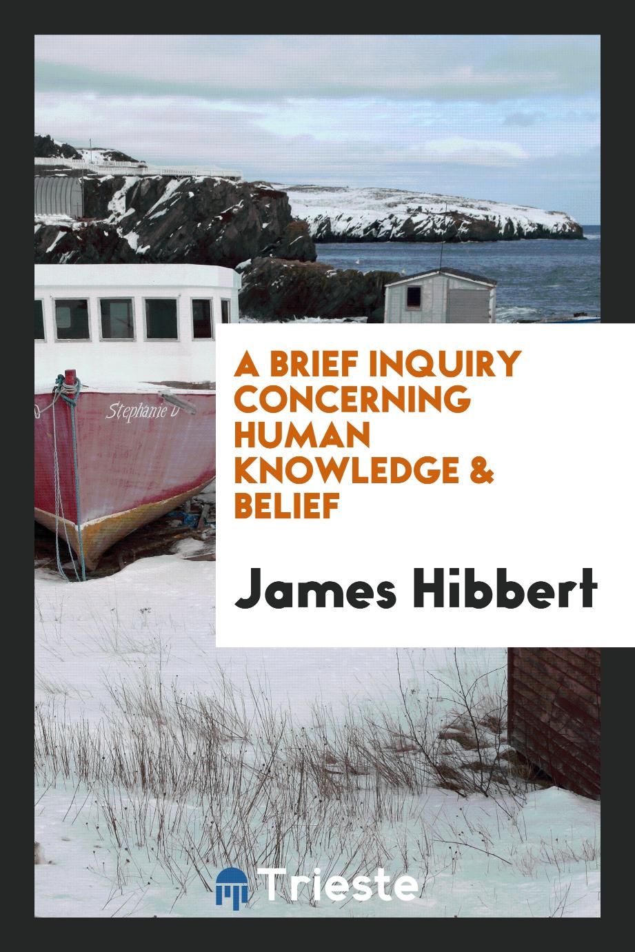 A brief inquiry concerning human knowledge & belief