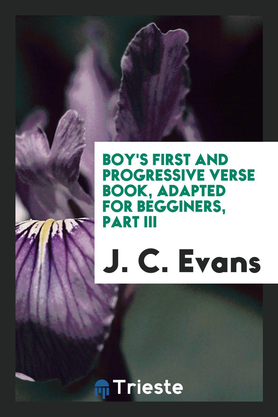 Boy's First and Progressive Verse Book, Adapted for Begginers, Part III