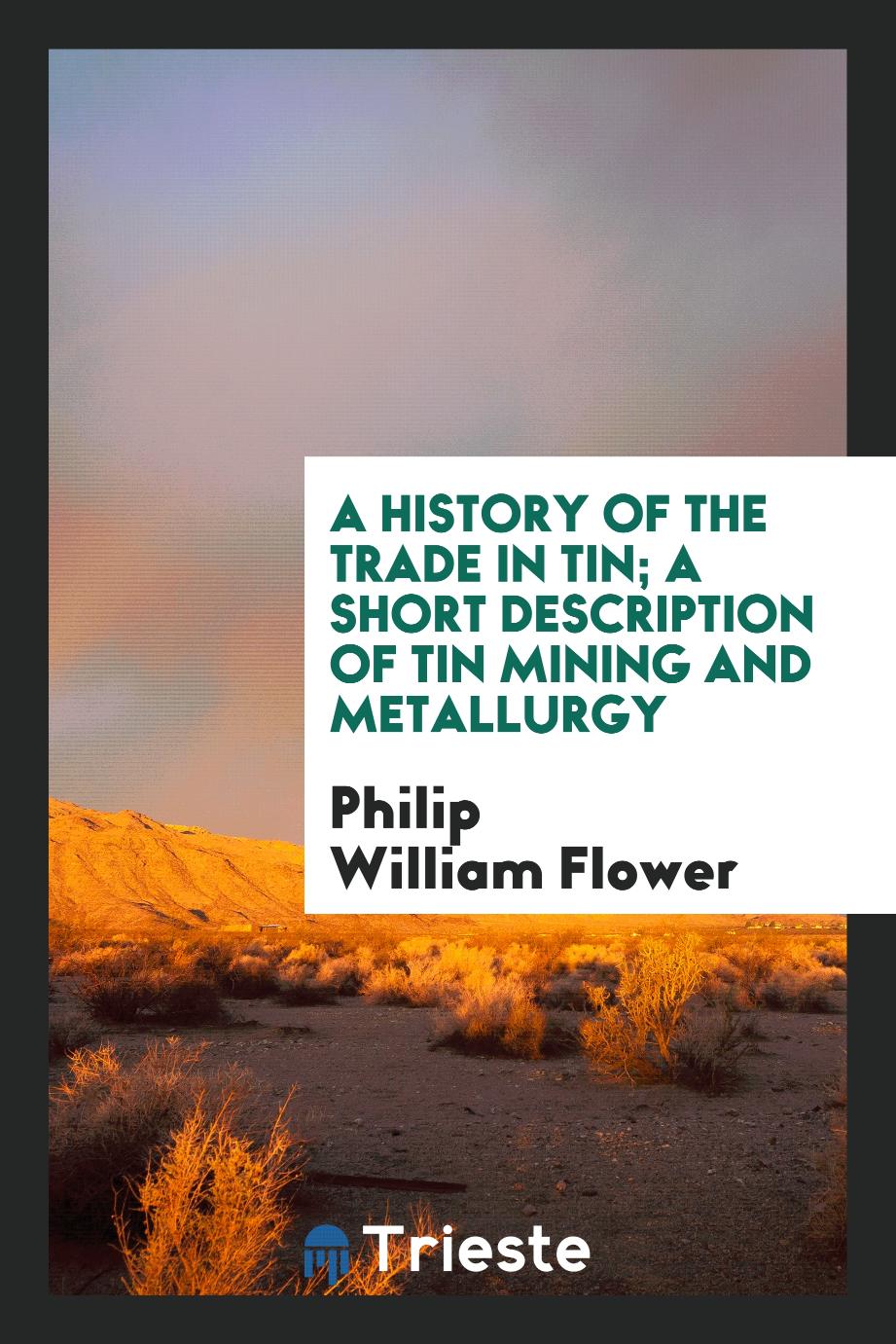 A History of the Trade in Tin; A Short Description of Tin Mining and Metallurgy