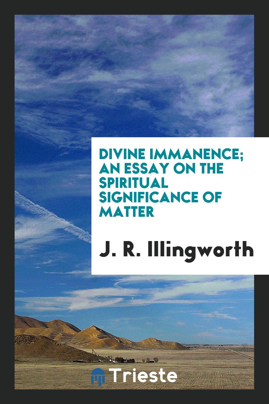 Divine immanence; an essay on the spiritual significance of matter