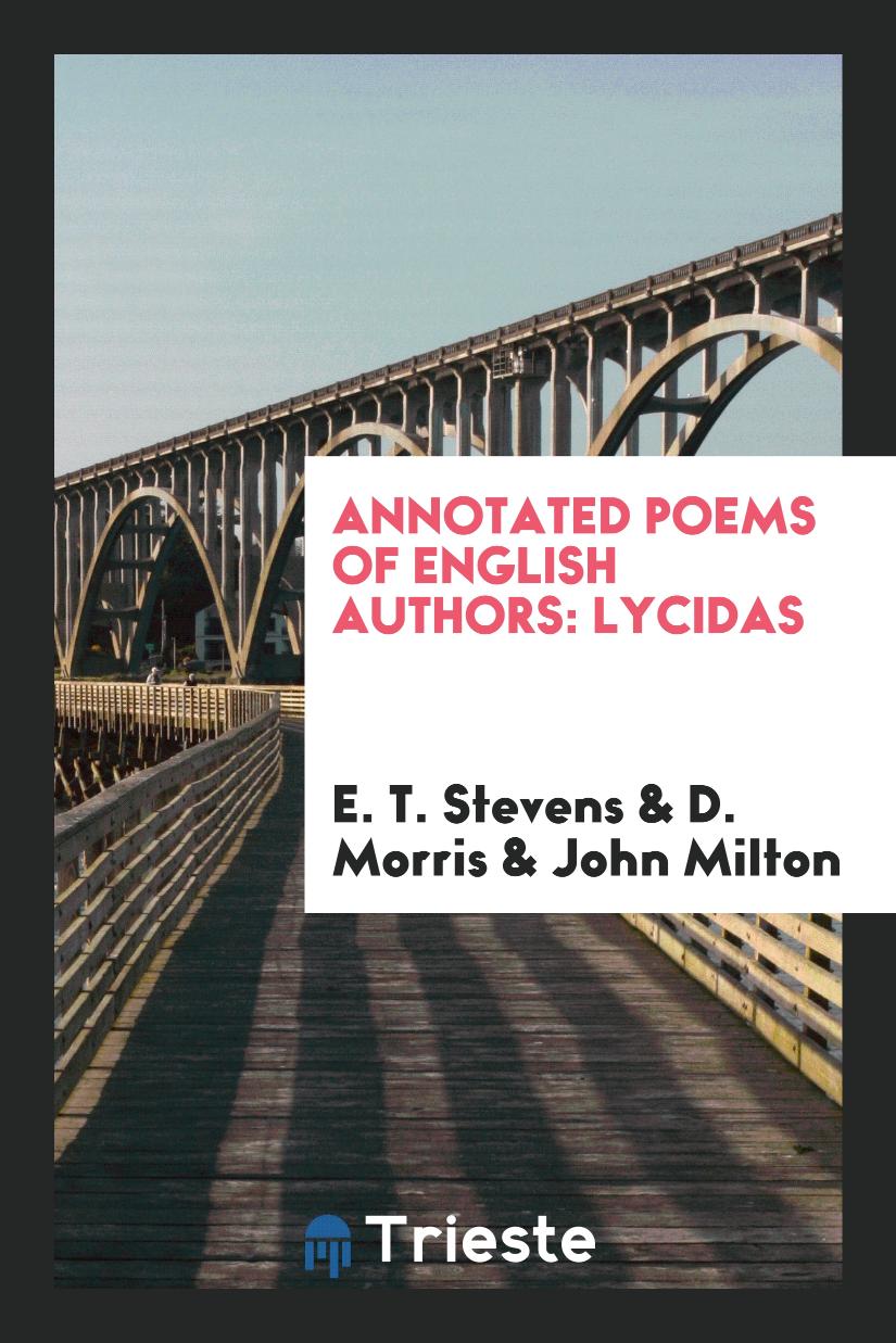 Annotated poems of English authors: Lycidas
