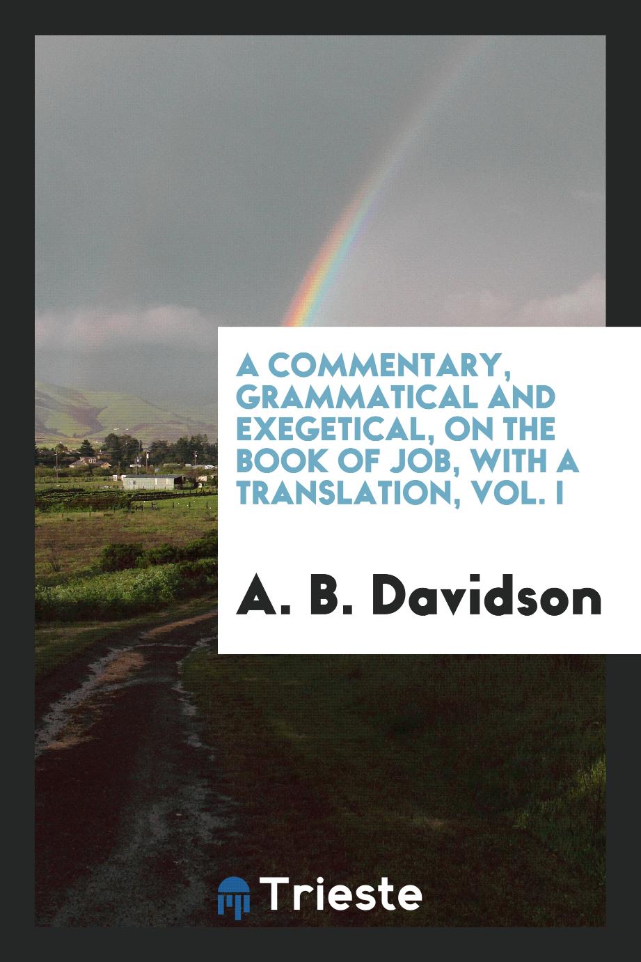 A Commentary, Grammatical and Exegetical, on the Book of Job, with a Translation, Vol. I
