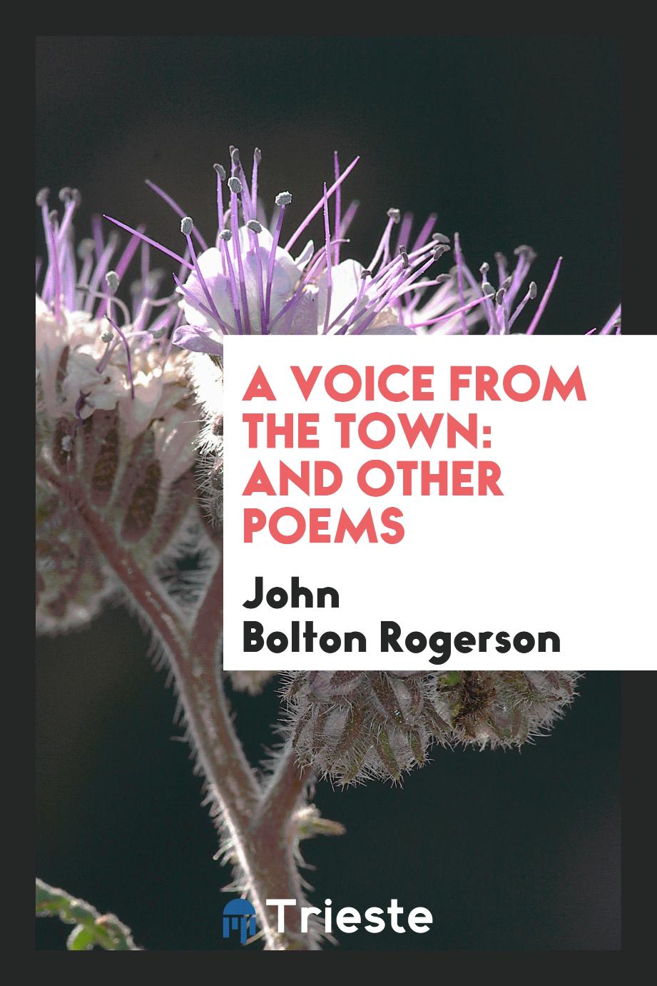 A voice from the town: and other poems