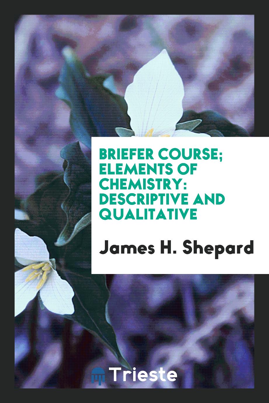 James H. Shepard - Briefer Course; Elements of Chemistry: Descriptive and Qualitative