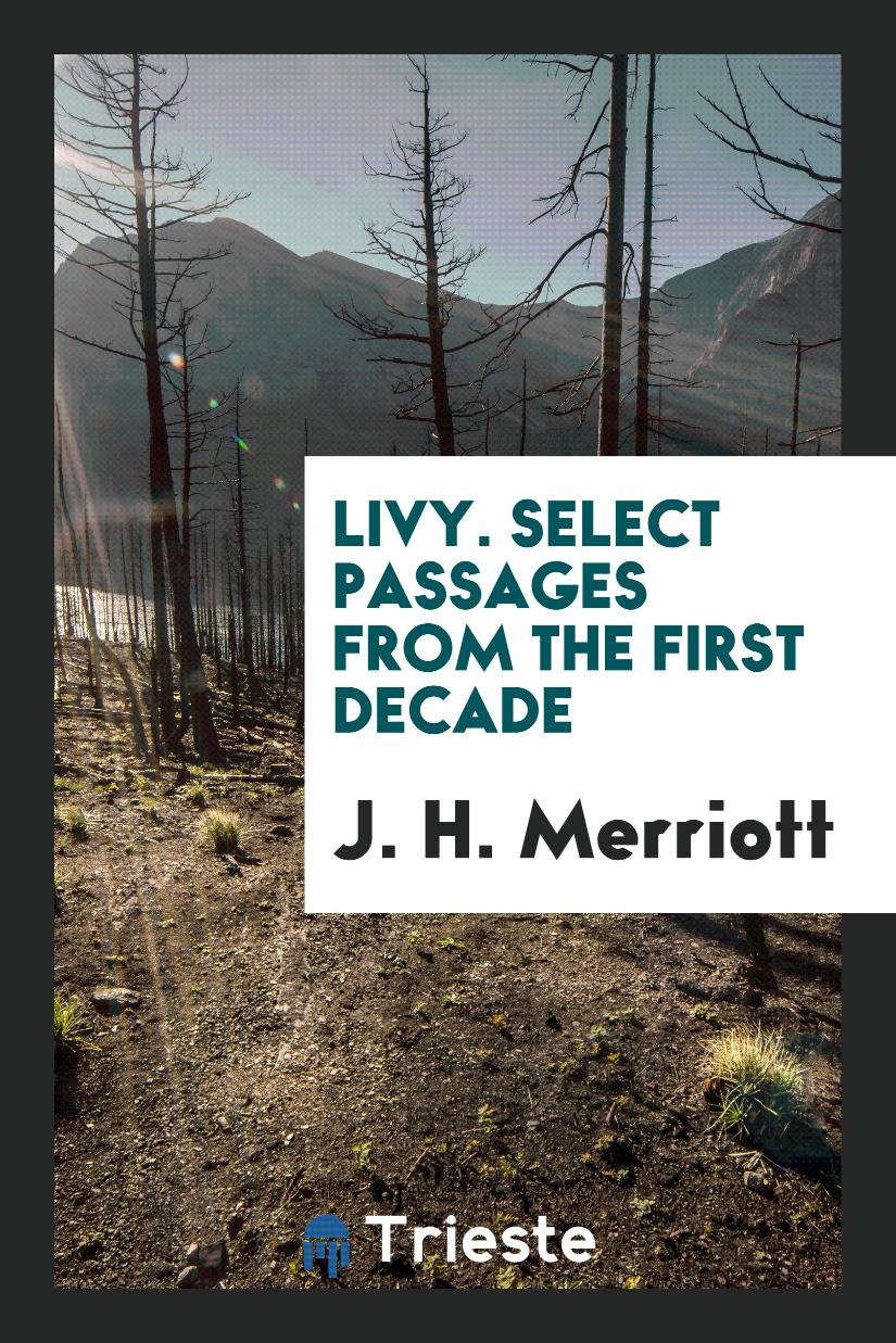 Livy. Select passages from the first decade