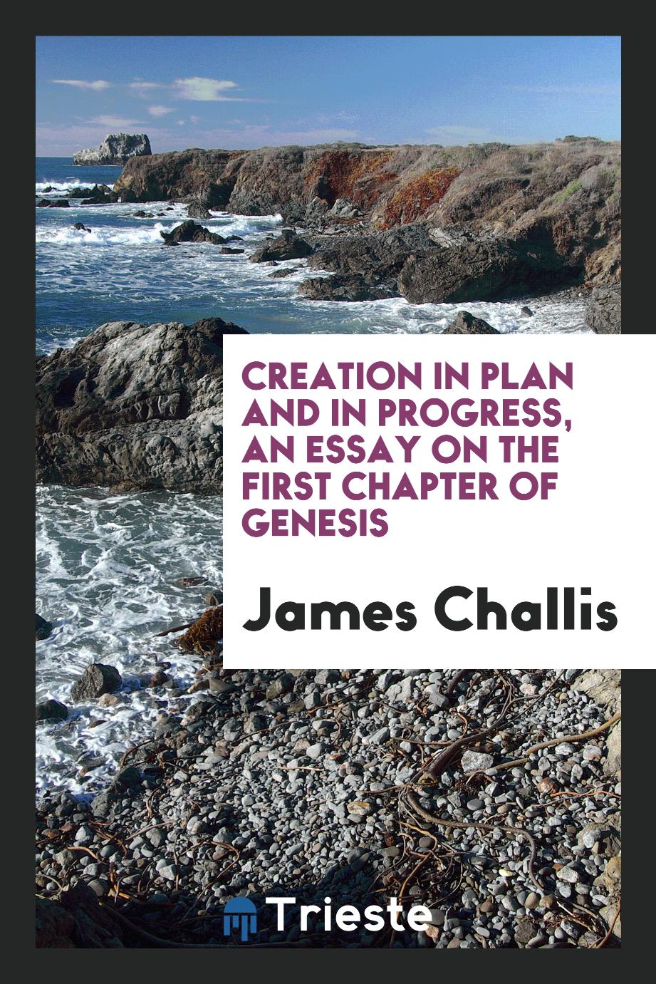 Creation in Plan and in Progress, an Essay on the First Chapter of Genesis