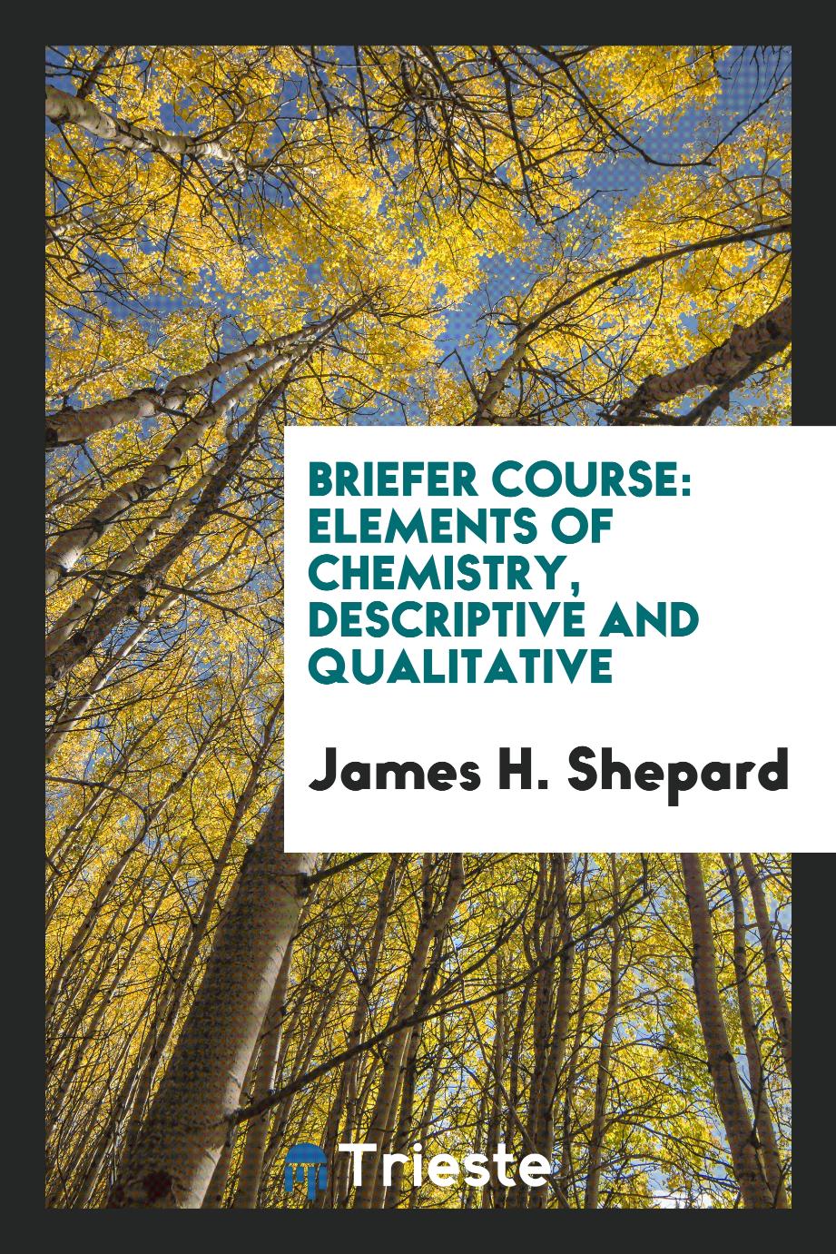 James H. Shepard - Briefer Course: Elements of Chemistry, Descriptive and Qualitative