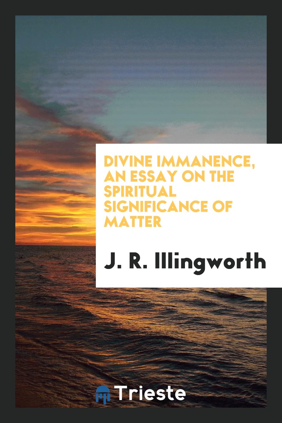 Divine immanence, an essay on the spiritual significance of matter