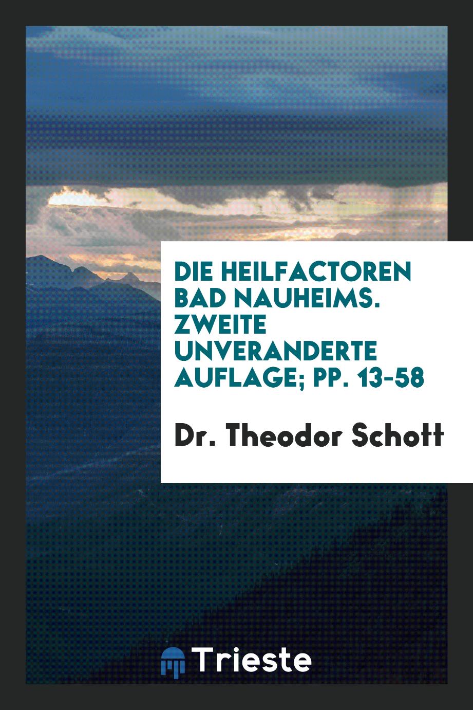 Die Heilfactoren Bad Nauheims. Zweite Unveranderte Auflage; pp. 13-58