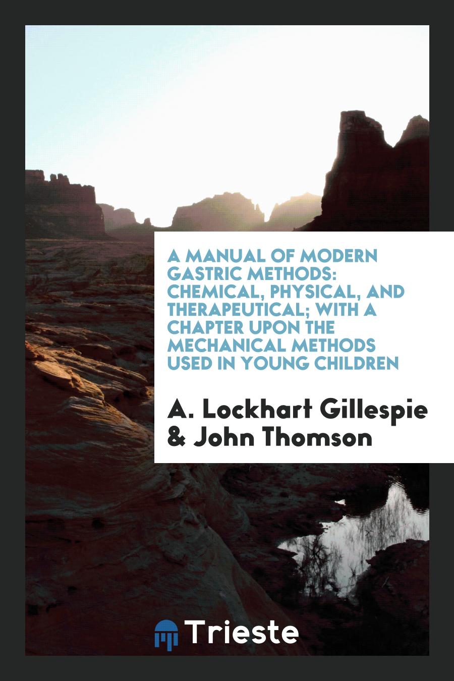 A Manual of Modern Gastric Methods: Chemical, Physical, and Therapeutical; With a Chapter upon the Mechanical Methods Used in Young Children