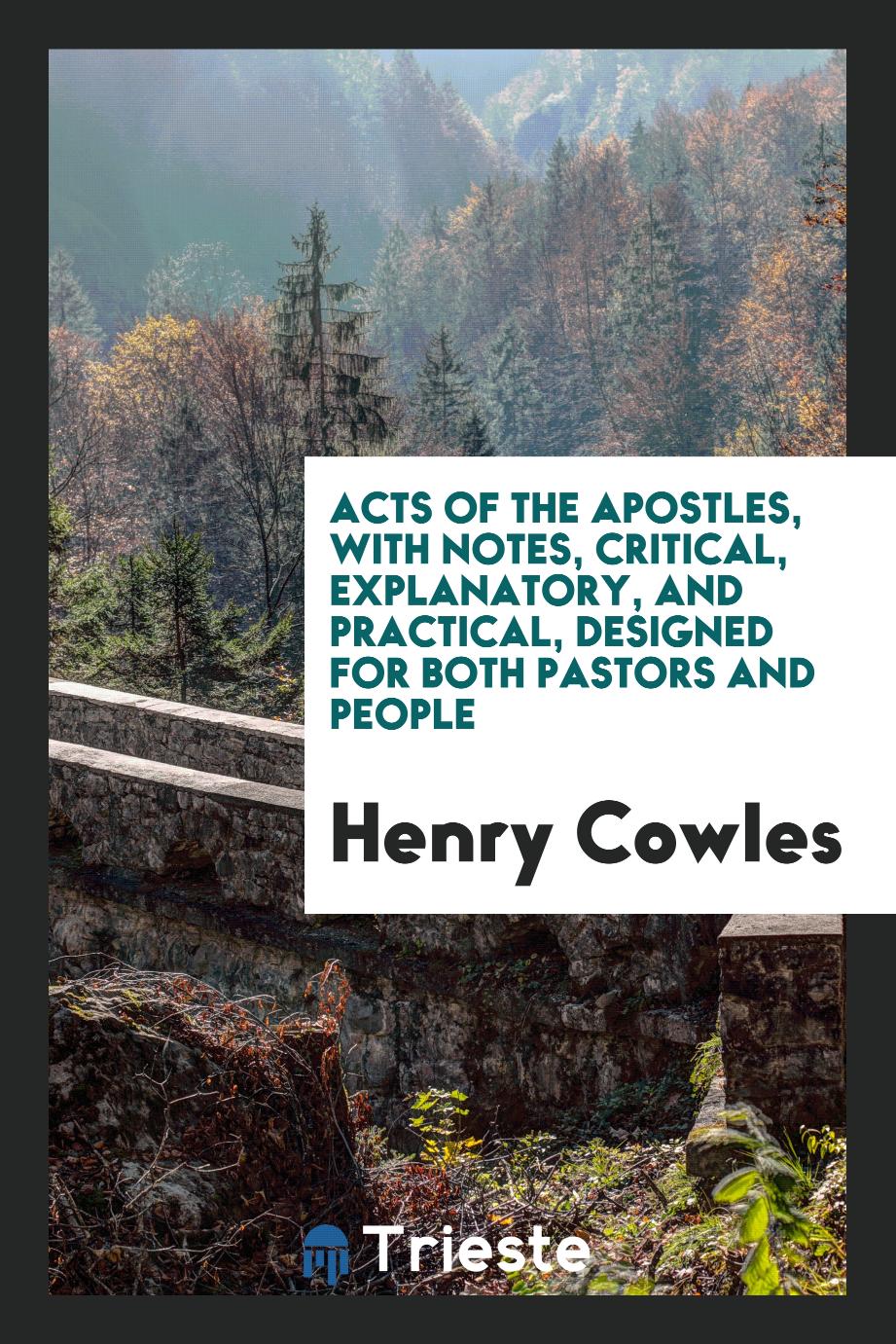 Acts of the Apostles, with notes, critical, explanatory, and practical, designed for both pastors and people