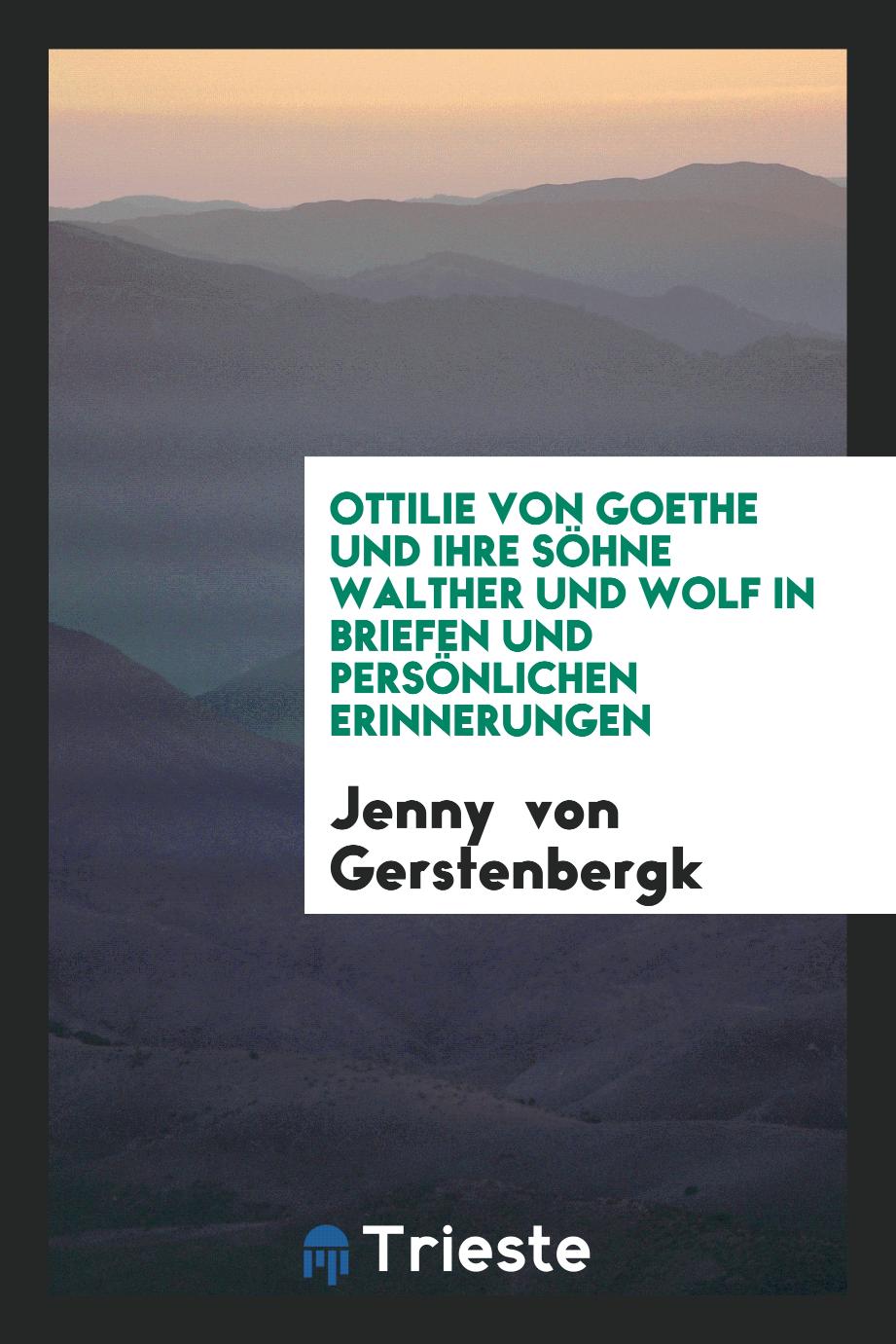 Ottilie von Goethe und ihre Söhne Walther und Wolf in Briefen und Persönlichen Erinnerungen