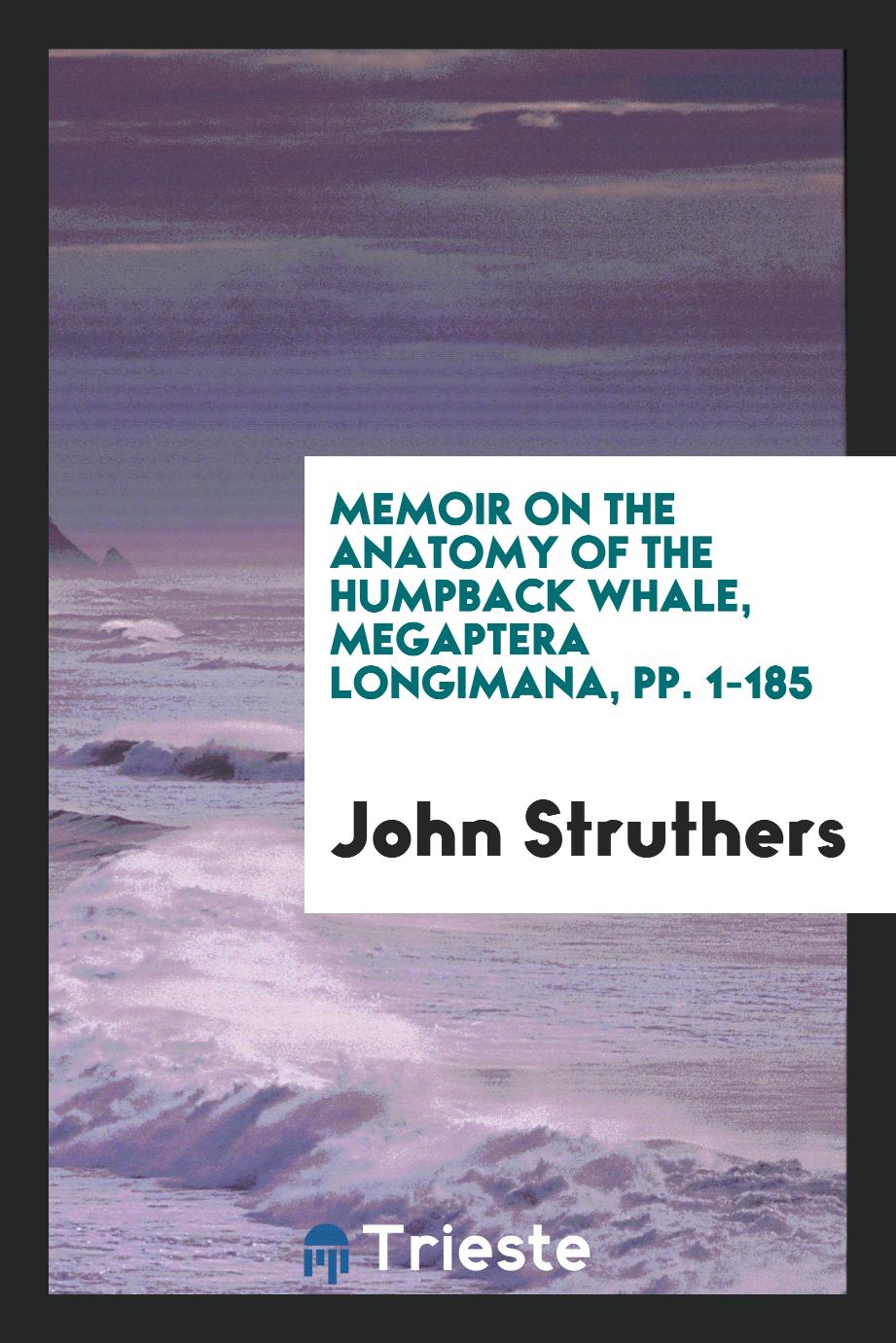 Memoir on the Anatomy of the Humpback Whale, Megaptera Longimana, pp. 1-185