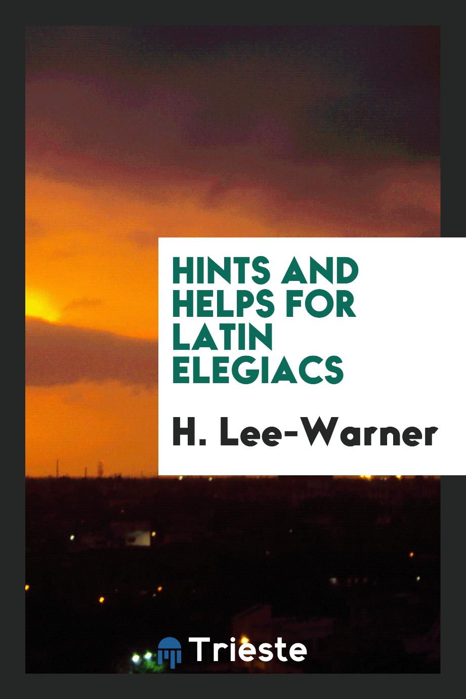 Hints and helps for Latin elegiacs
