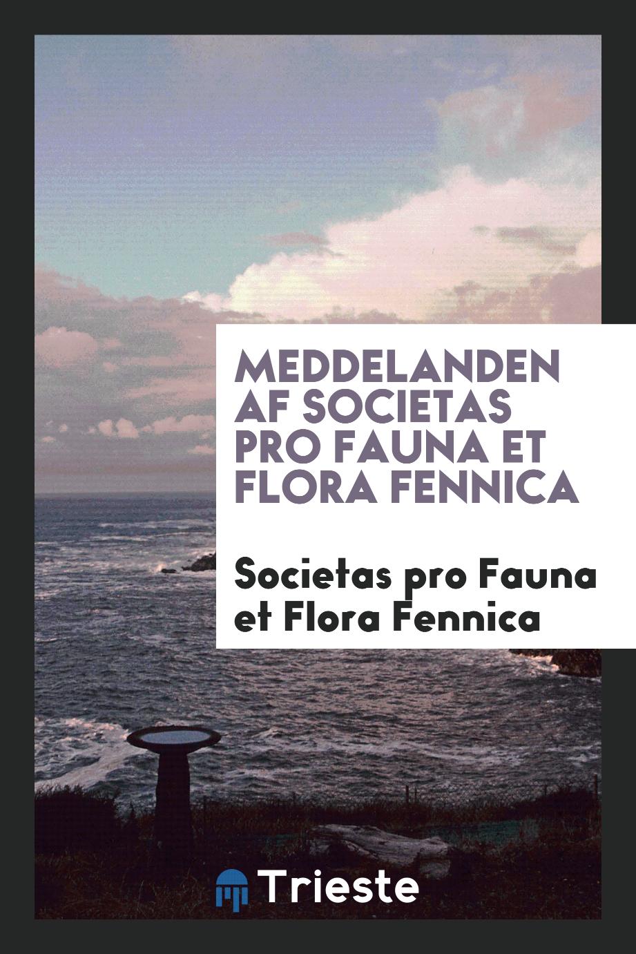 Meddelanden af Societas pro Fauna et Flora Fennica