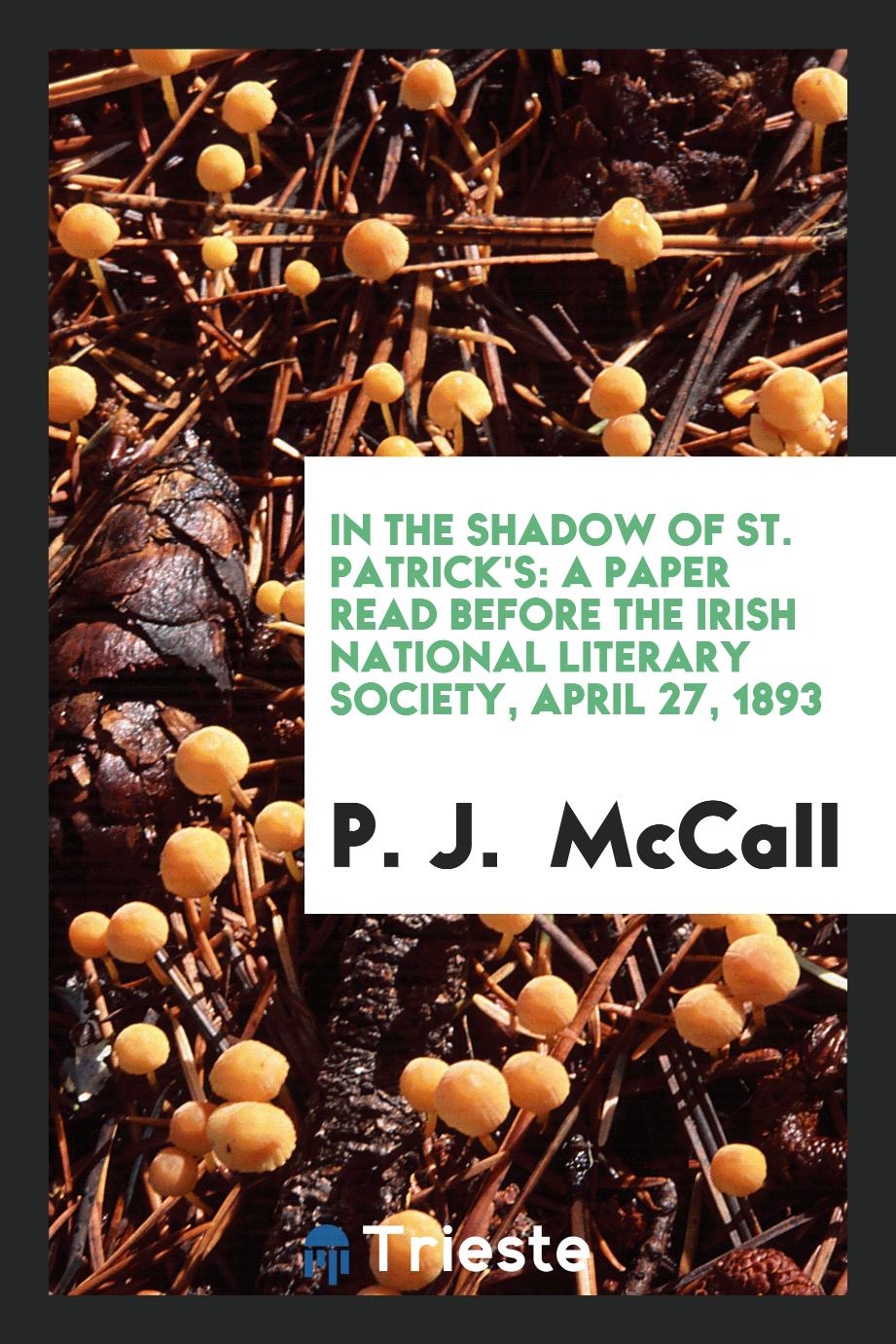 In the Shadow of St. Patrick's: A Paper Read Before the Irish National Literary Society, April 27, 1893
