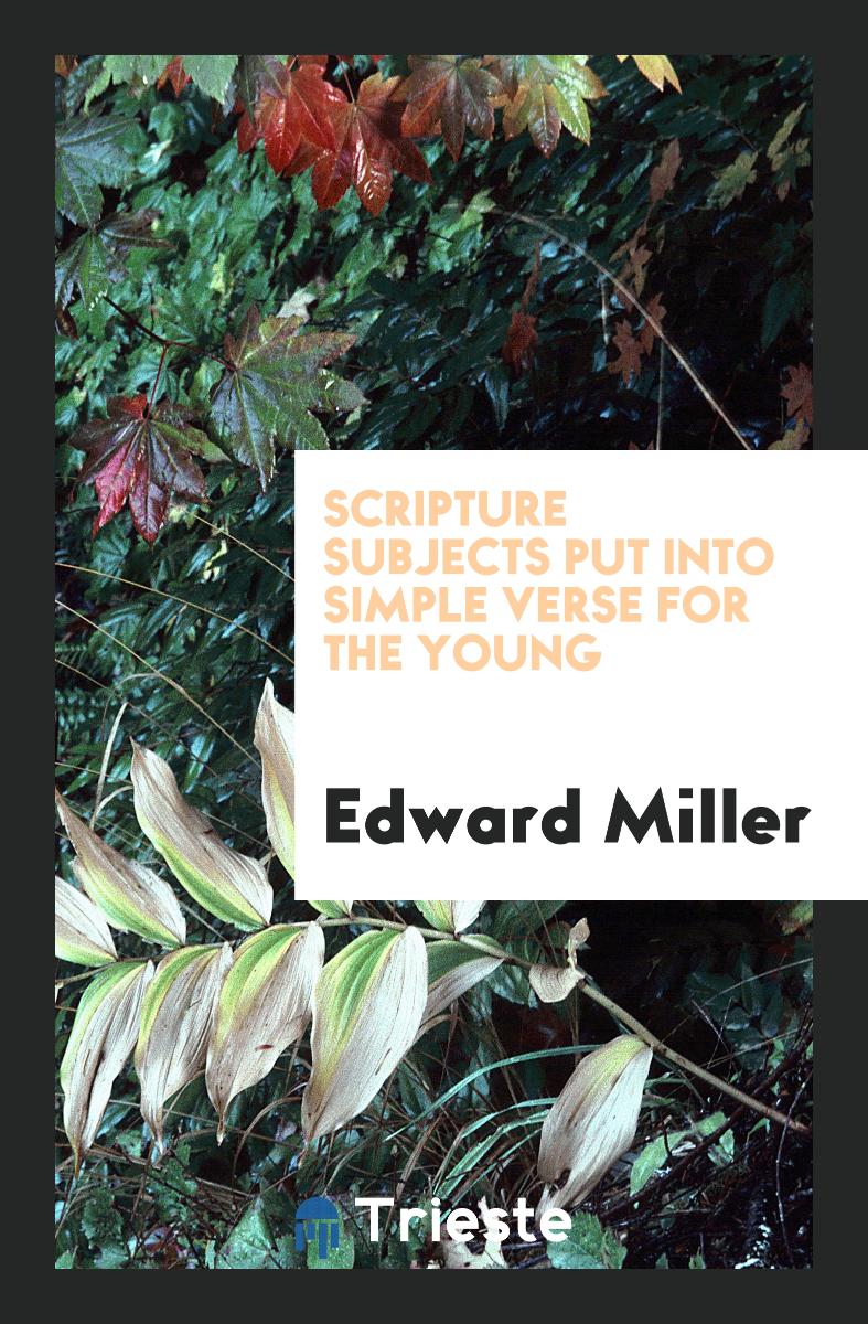 Scripture subjects put into simple verse for the young