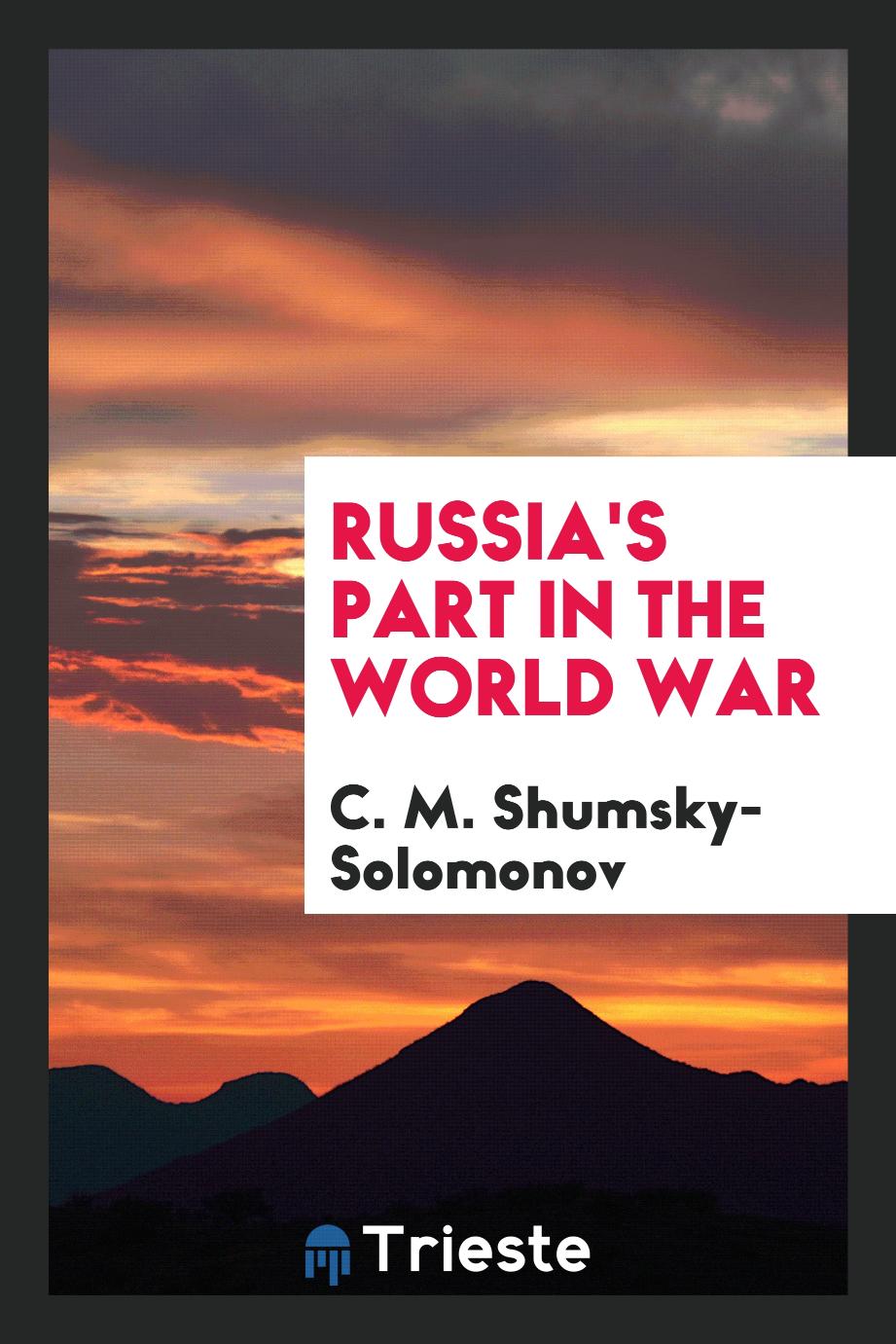 Russia's part in the World War