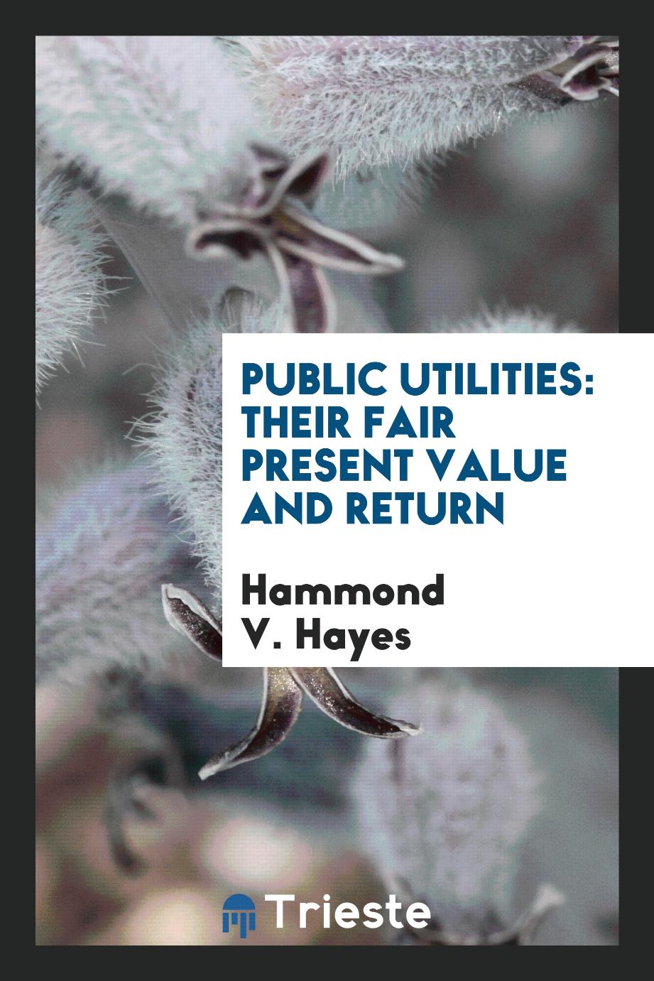 Public Utilities: Their Fair Present Value and Return