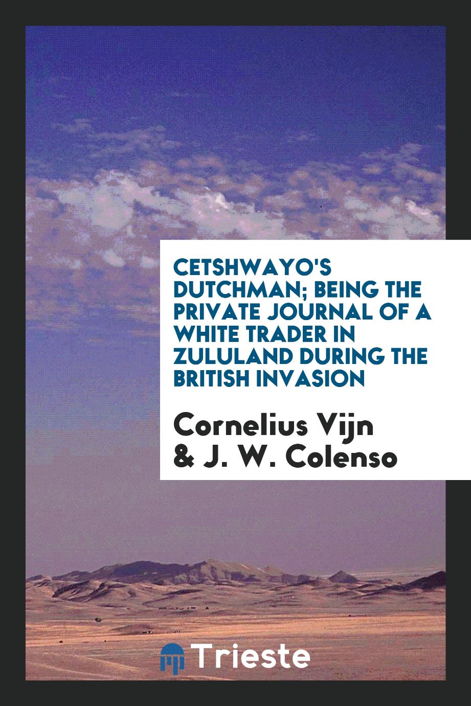 Cetshwayo's Dutchman; being the private journal of a white trader in Zululand during the British invasion