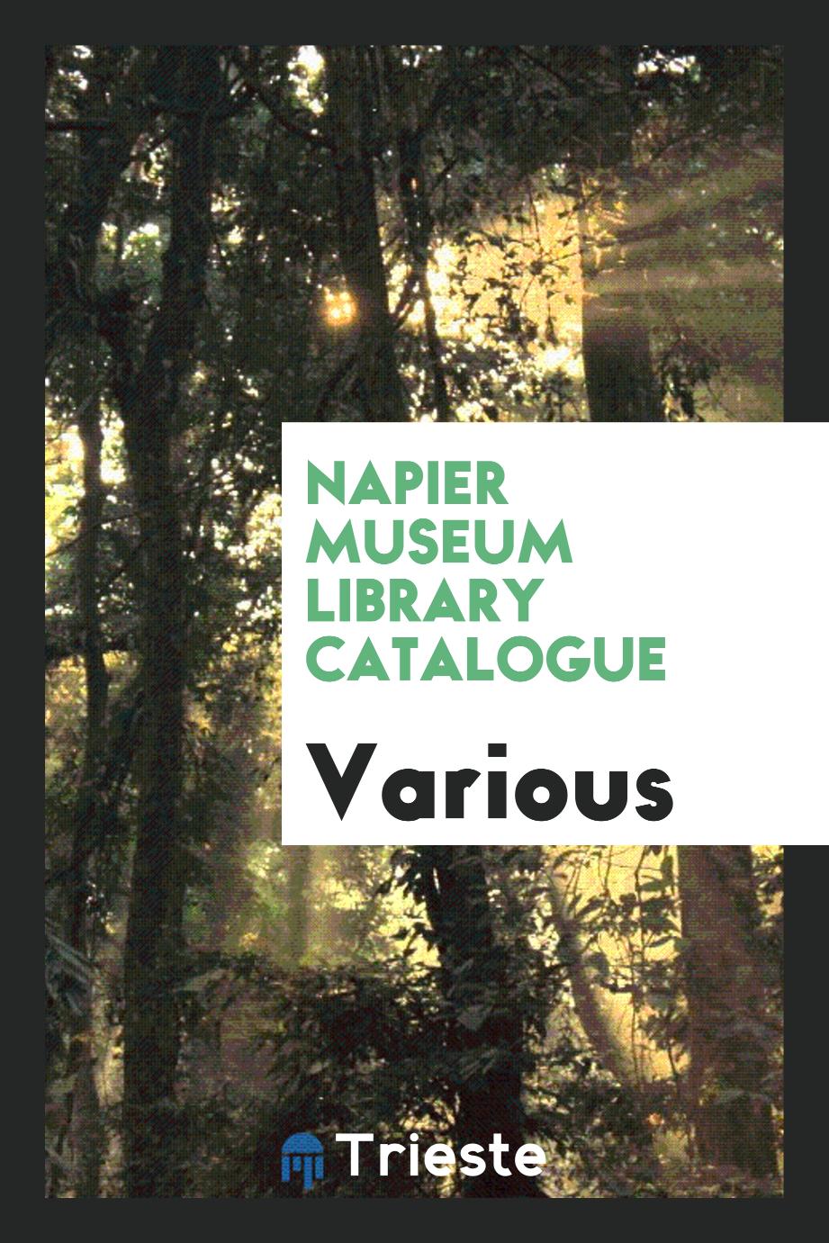 Napier Museum Library Catalogue