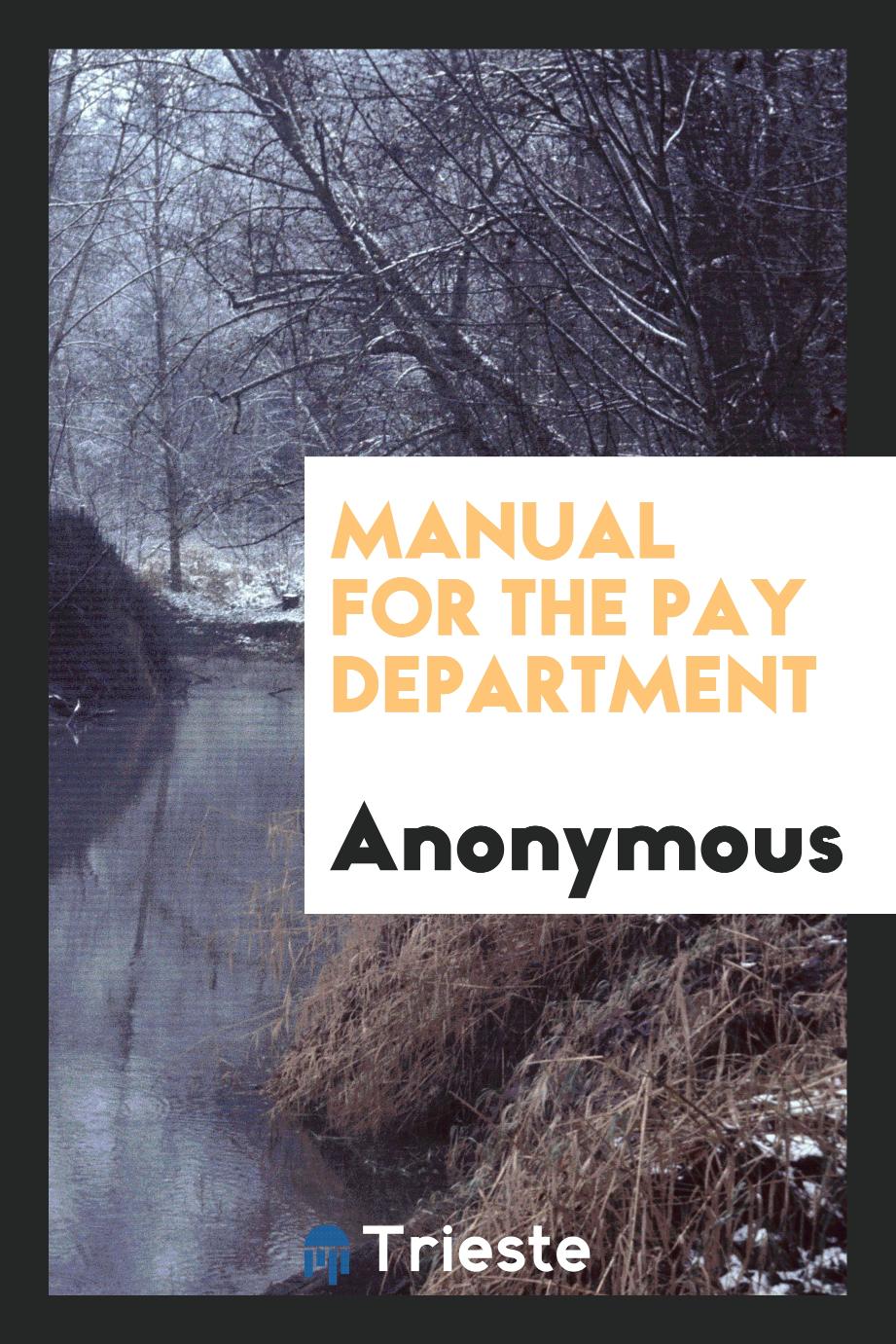 Manual for the pay department