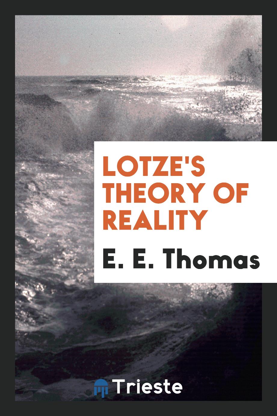 Lotze's theory of reality