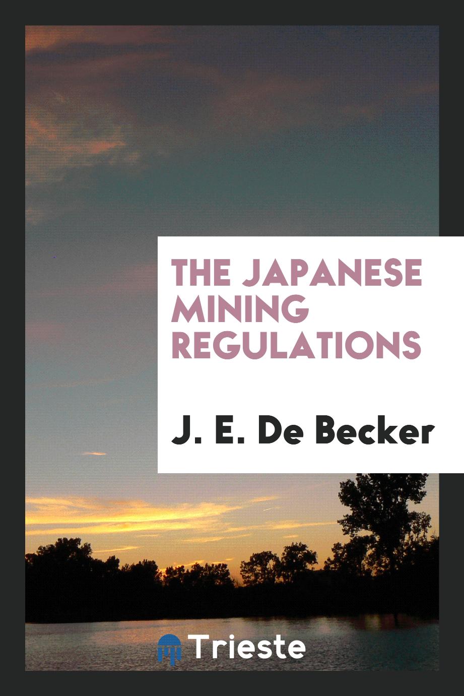 The Japanese mining regulations