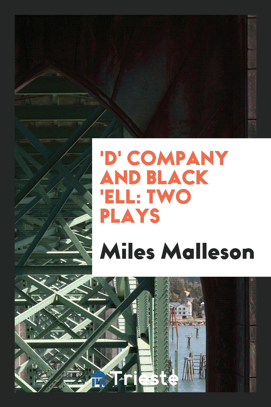 'D' company and Black 'ell: two plays