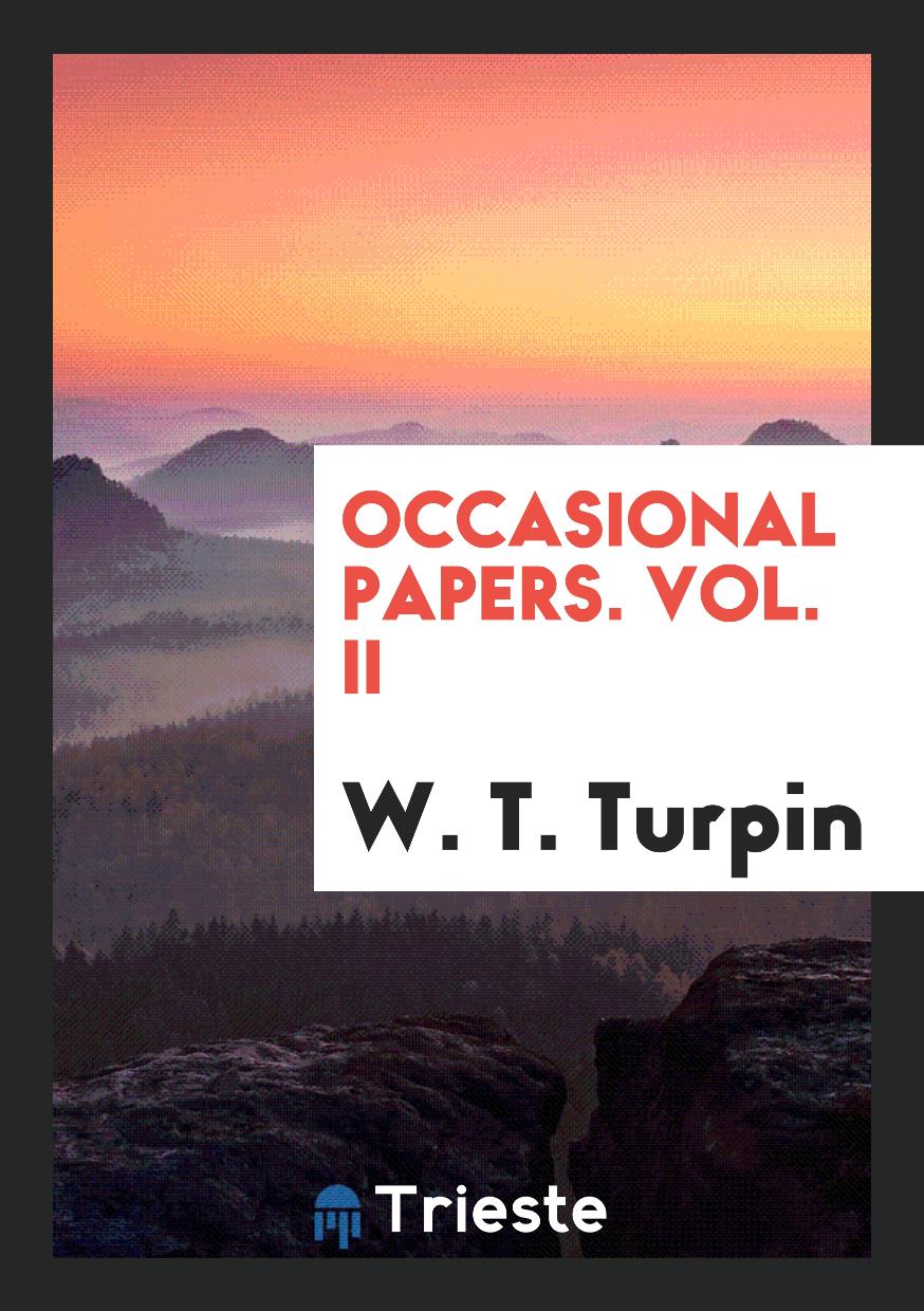 Occasional Papers. Vol. II