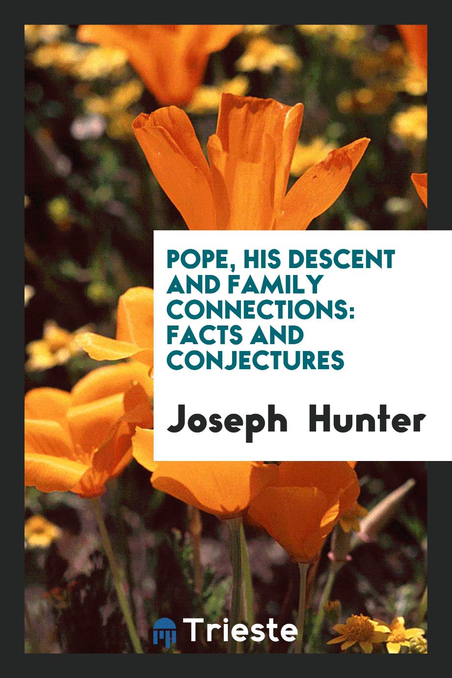 Joseph  Hunter - Pope, His Descent and Family Connections: Facts and Conjectures