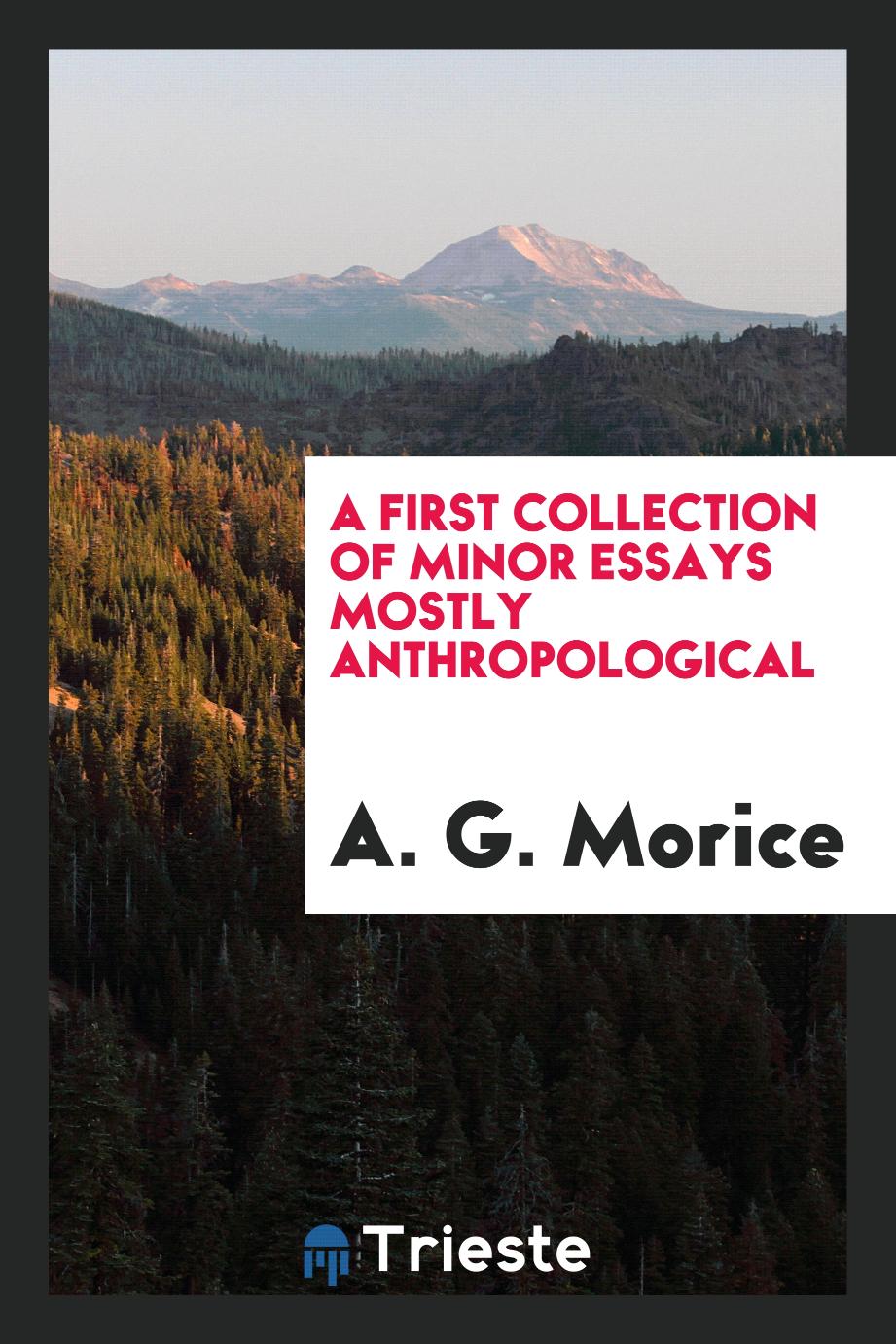 A First Collection of Minor Essays Mostly Anthropological