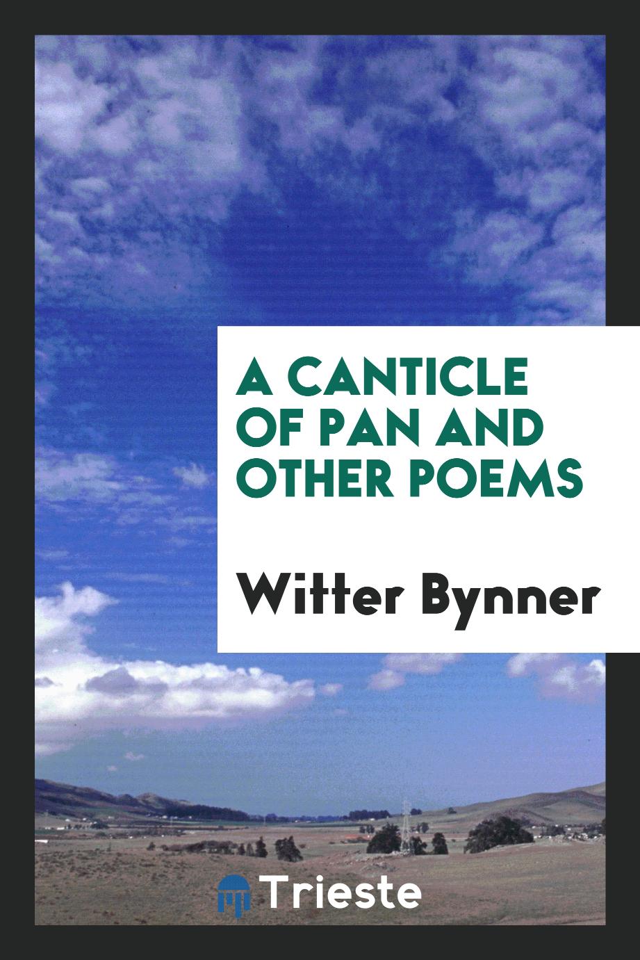A canticle of Pan and other poems