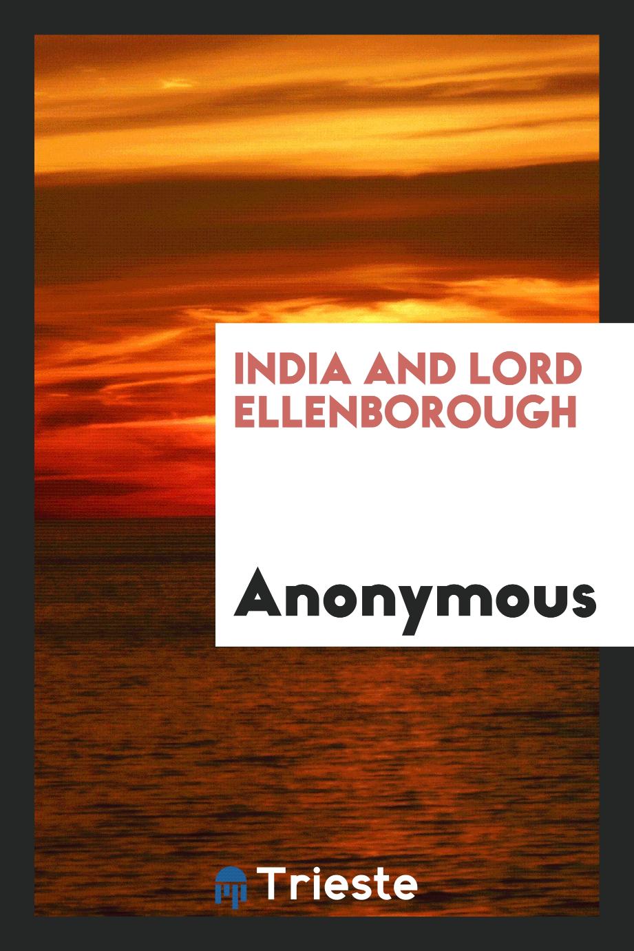 India and Lord Ellenborough