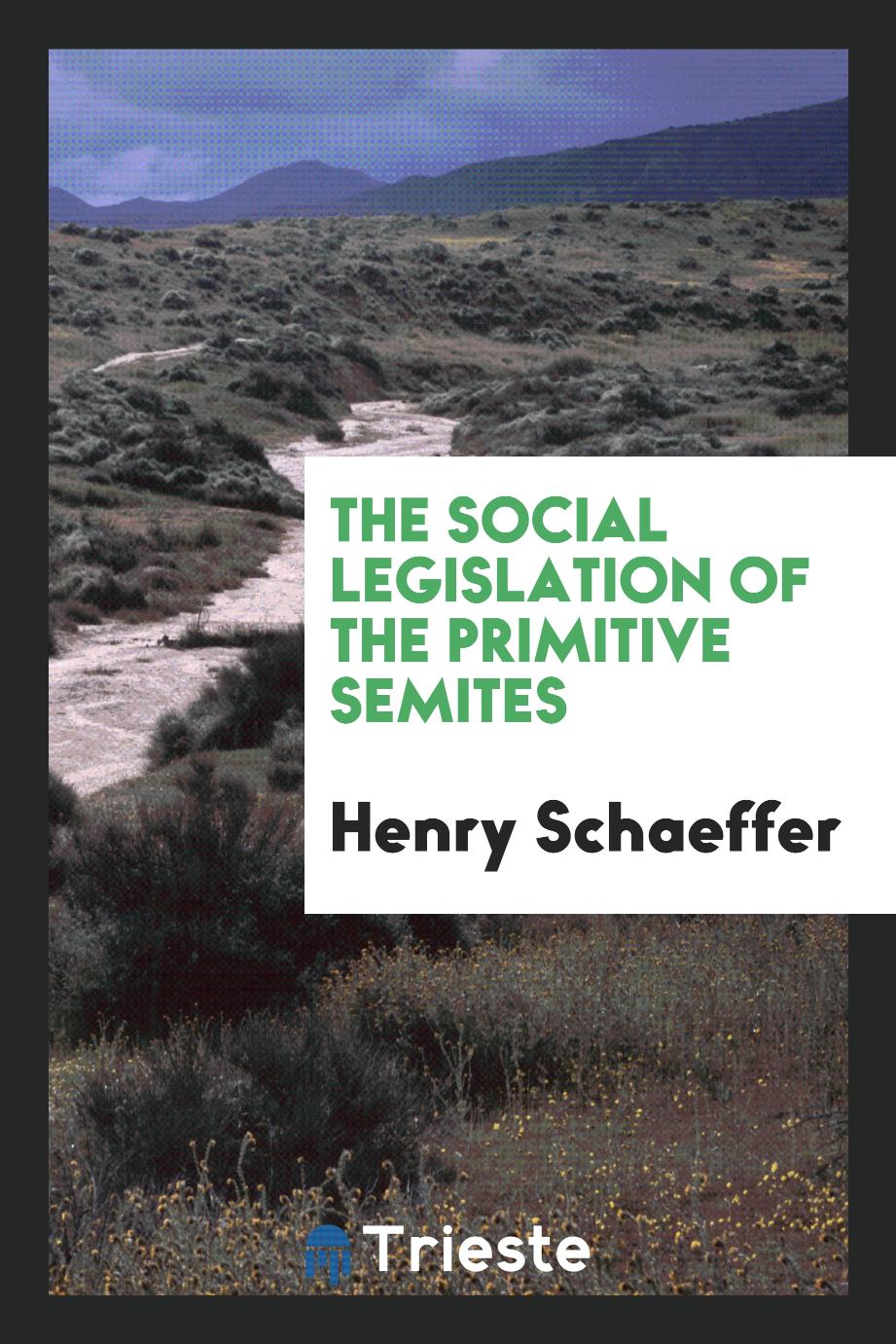 The social legislation of the primitive Semites