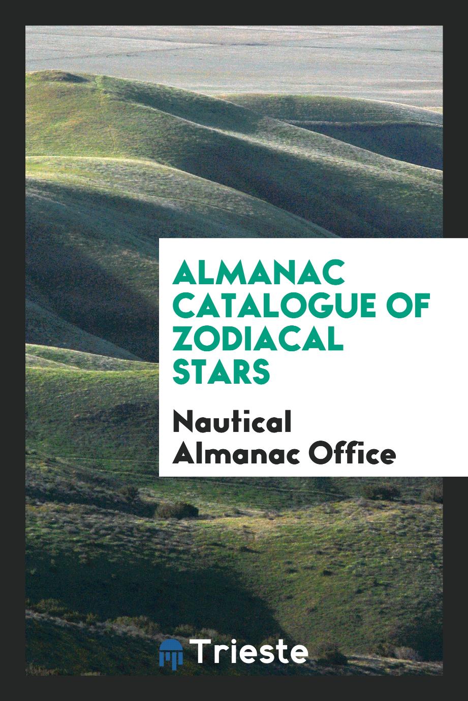 Almanac catalogue of zodiacal stars