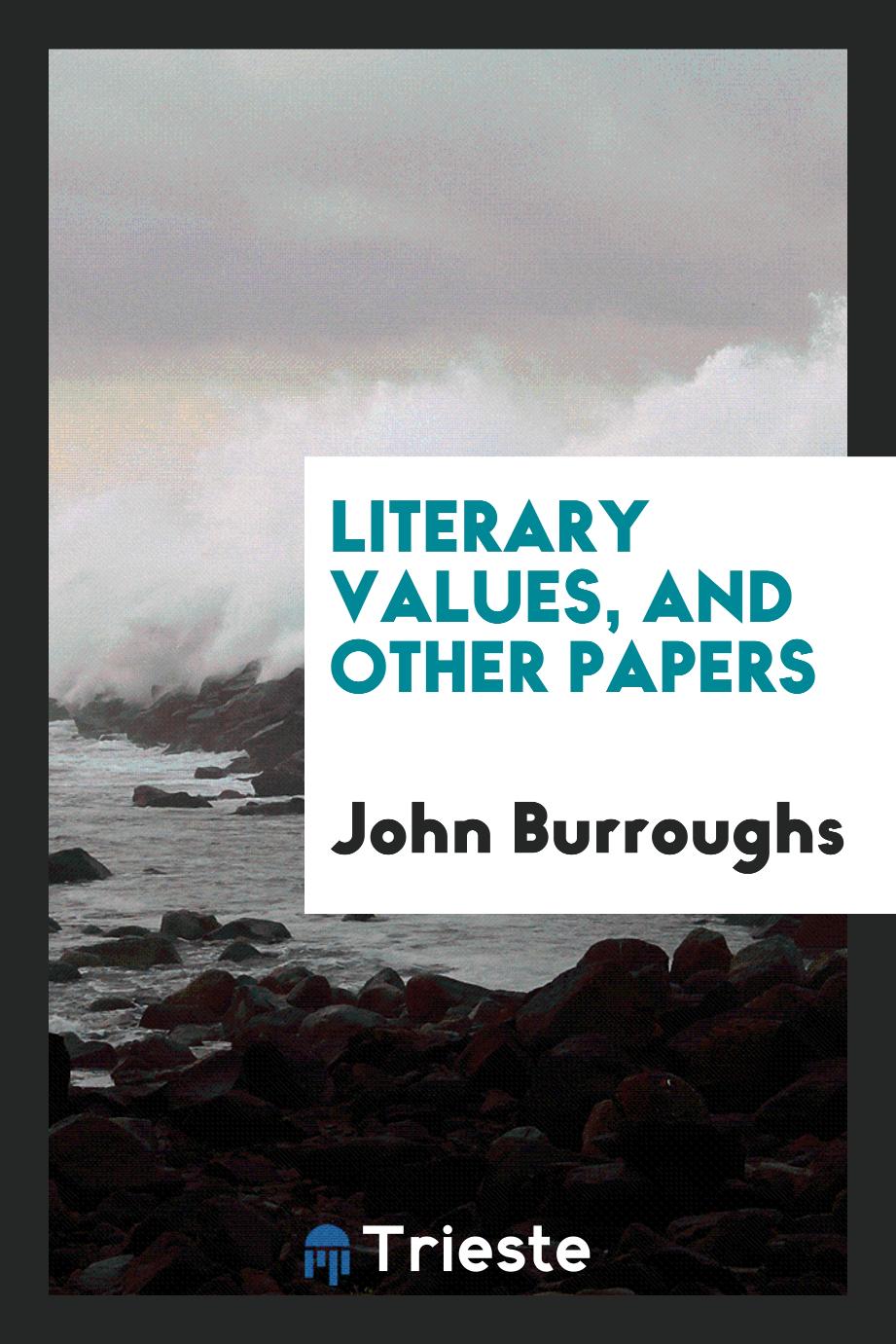 Literary values, and other papers