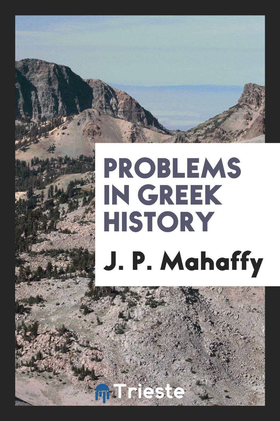 Problems in Greek history