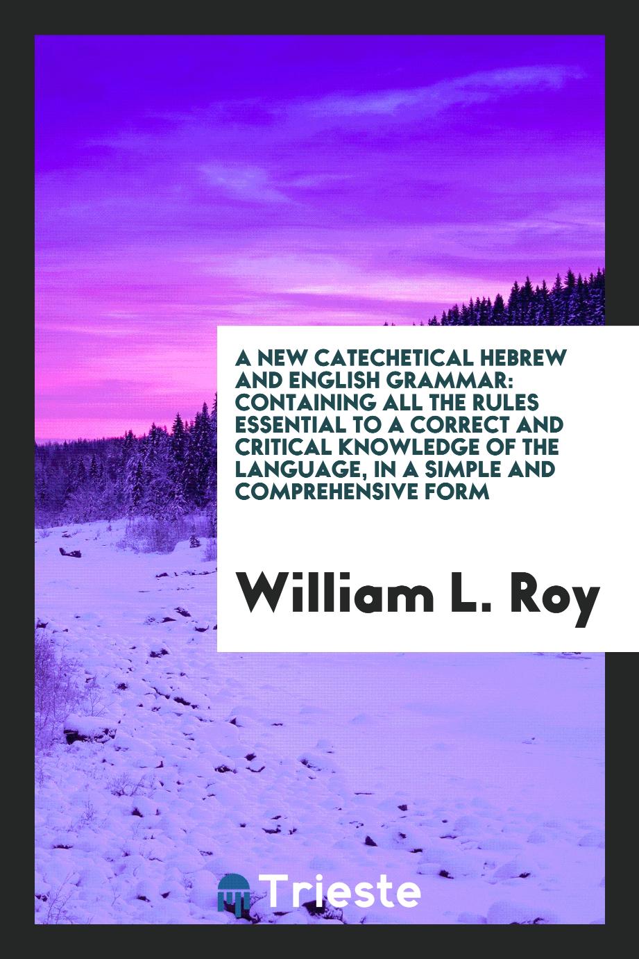 A New Catechetical Hebrew and English Grammar: Containing All the Rules Essential to a Correct and Critical Knowledge of the Language, in a Simple and Comprehensive Form
