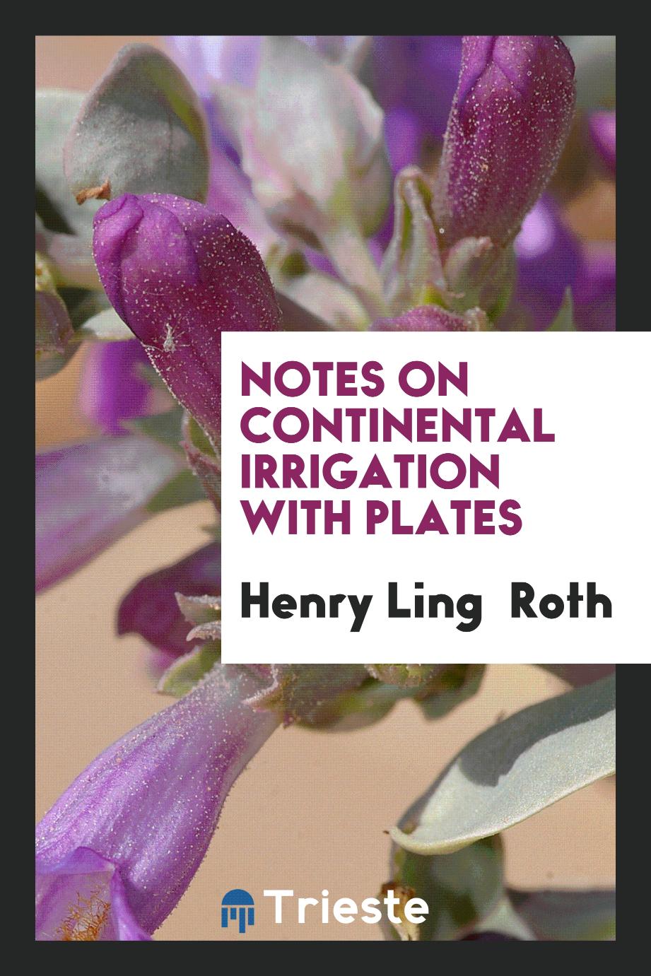 Notes on Continental Irrigation with Plates