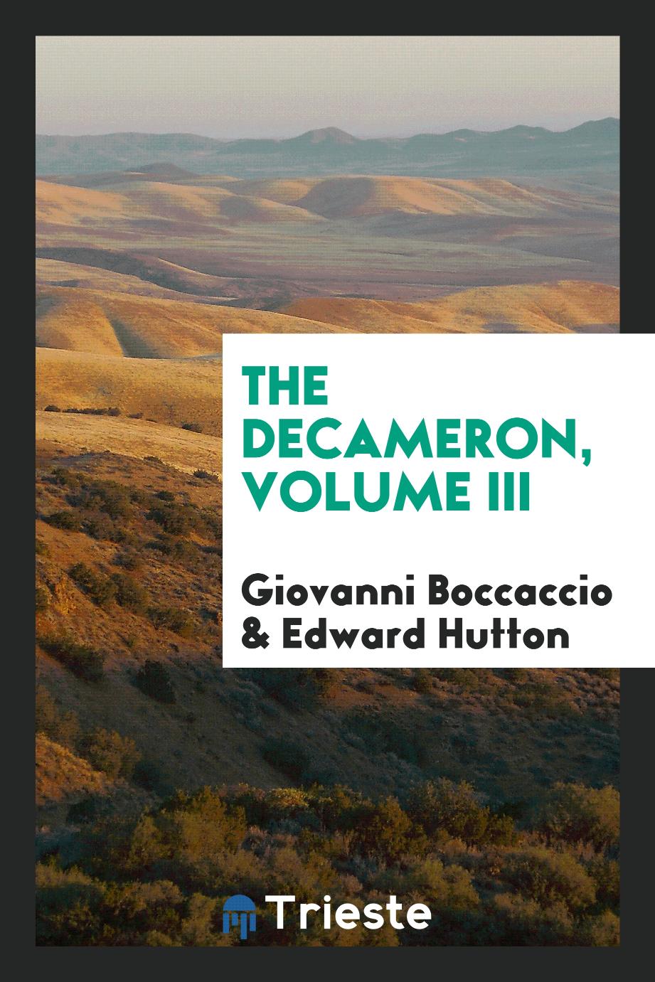 The Decameron, Volume III
