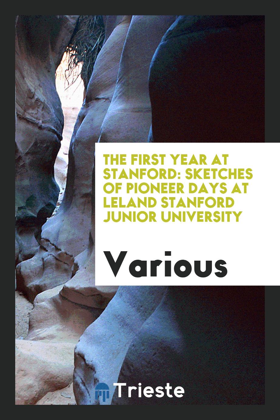 The First Year at Stanford: Sketches of Pioneer Days at Leland Stanford Junior University