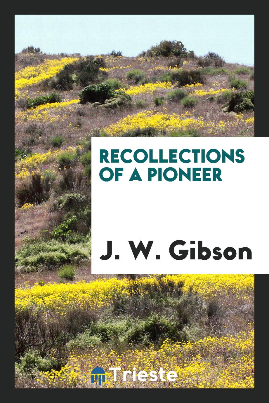 Recollections of a pioneer