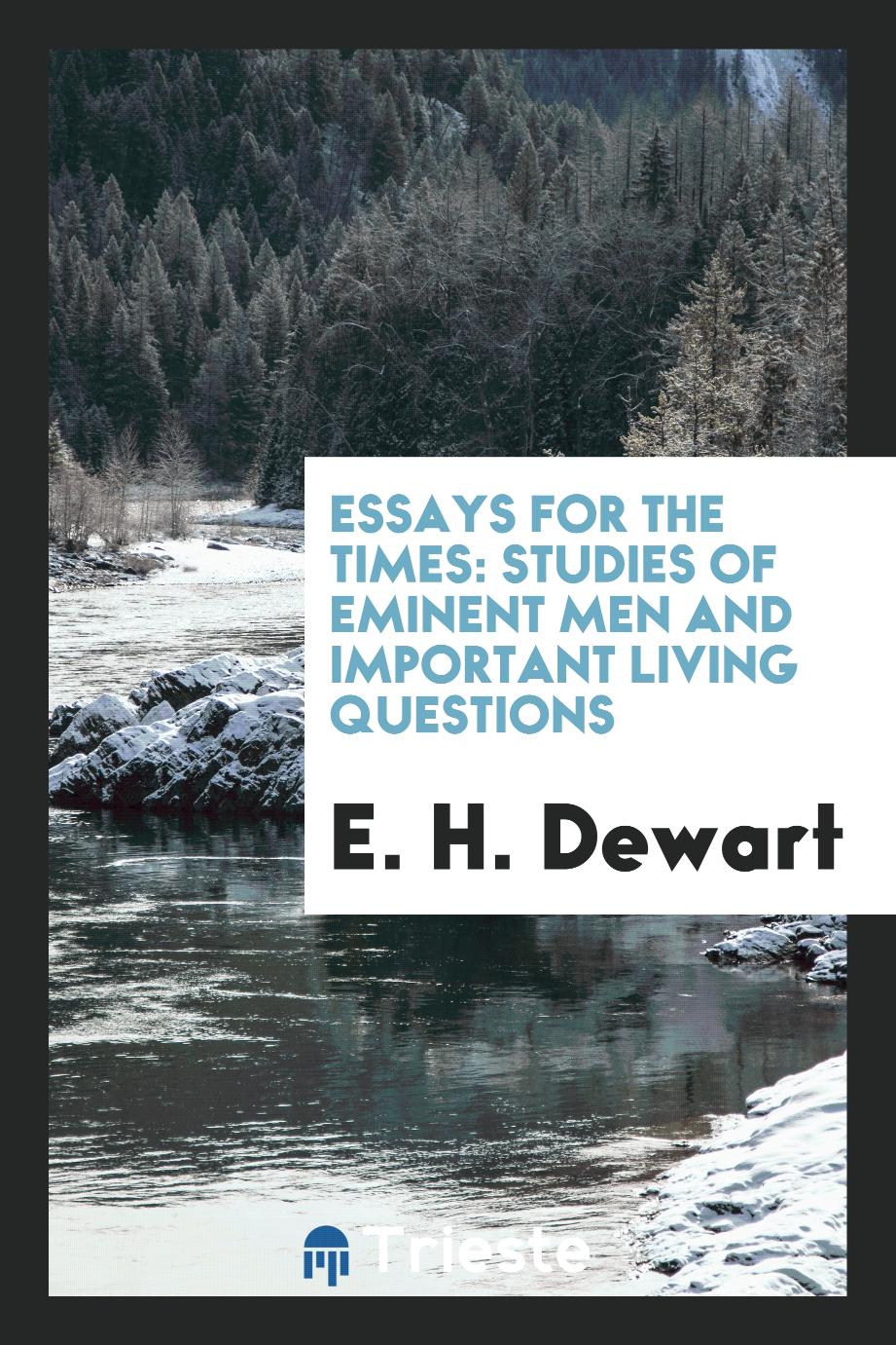 E. H. Dewart - Essays for the times: studies of eminent men and important living questions