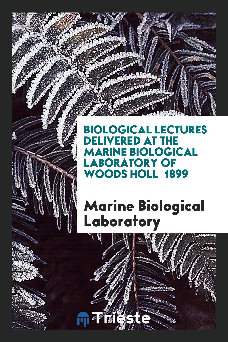 Biological Lectures Delivered at the Marine Biological Laboratory of Woods Holl 1899