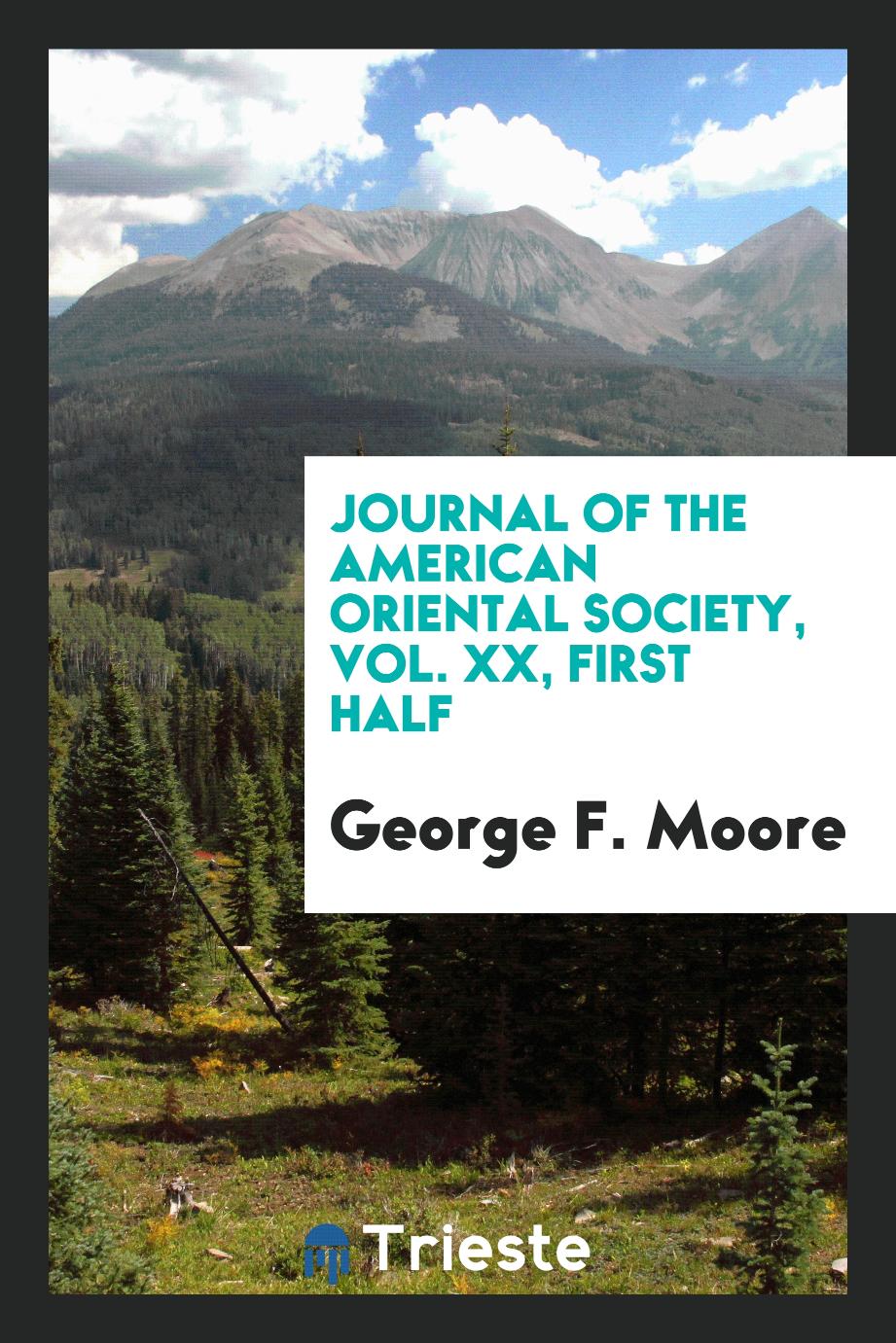Journal of the American Oriental Society, Vol. XX, First Half