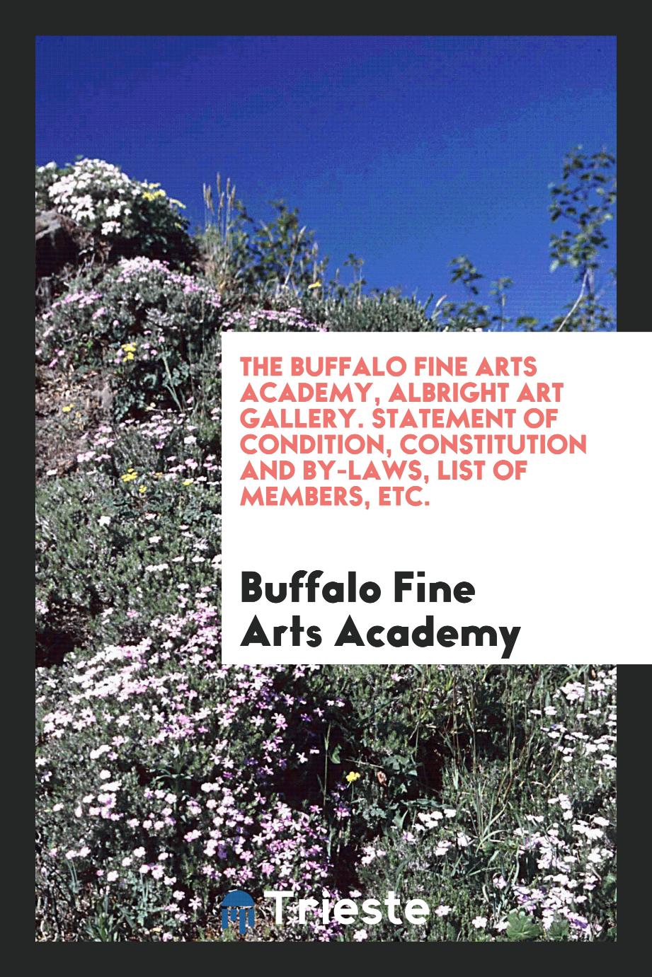The Buffalo Fine Arts Academy, Albright Art Gallery. Statement of Condition, Constitution and By-Laws, List of Members, Etc.