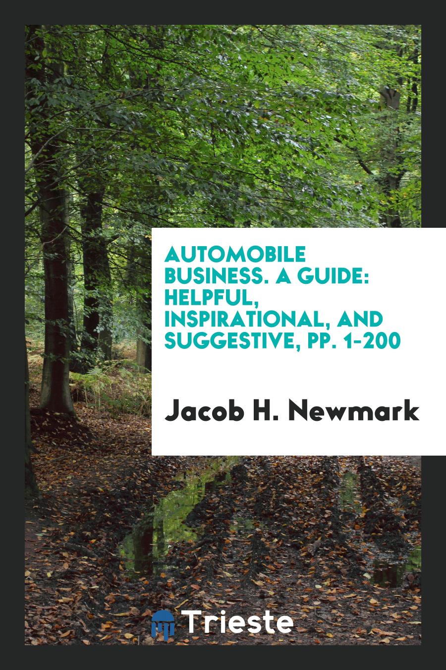 Automobile Business. A Guide: Helpful, Inspirational, and Suggestive, pp. 1-200