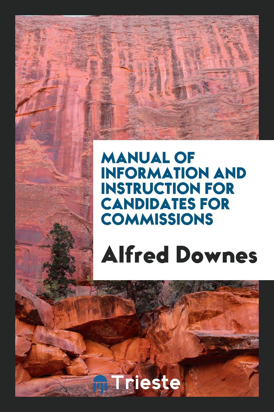 Manual of Information and Instruction for Candidates for Commissions