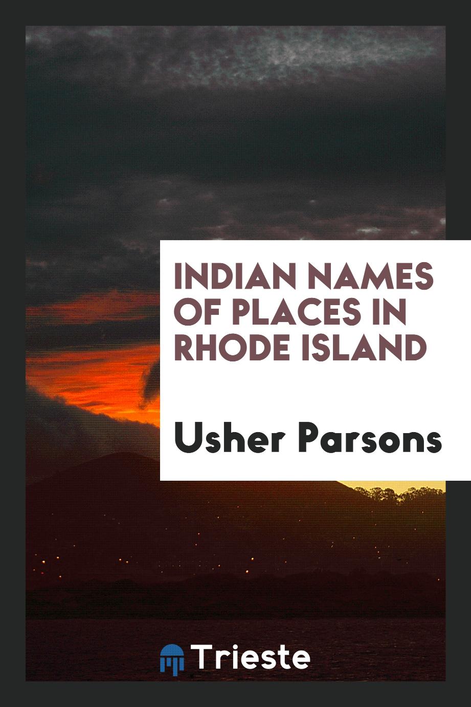 Indian names of places in Rhode Island